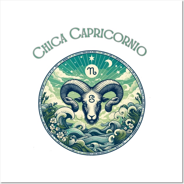 "Capricorn Spanish Cosmic Elegance"- Zodiac Horoscope Star Signs Wall Art by stickercuffs